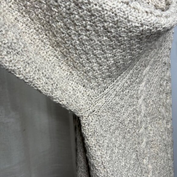 Vintage House of Ireland Hand Knit Wool Sweater Fisherman Oatmeal Unisex Size XL - Picture 11 of 12